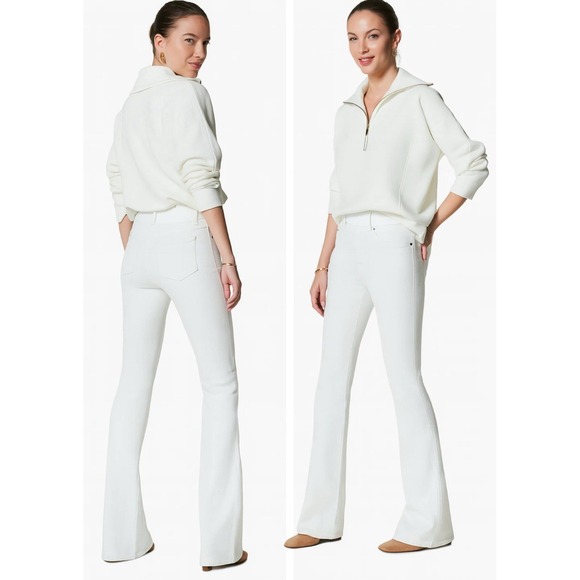SPANX Pants - SPANX New Women's 3X Classic White Stretch Pull-on‎ Kick Flare Crop Pants 20373R